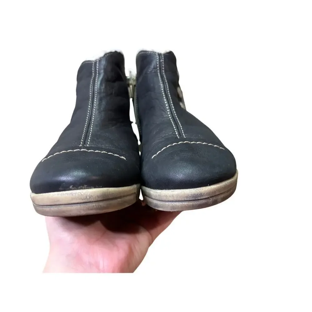 Cloud Aline, Black, Women's Wool Lining Ankle Zip Boot, high-top sneaker, Size 5 - Picture 5 of 12